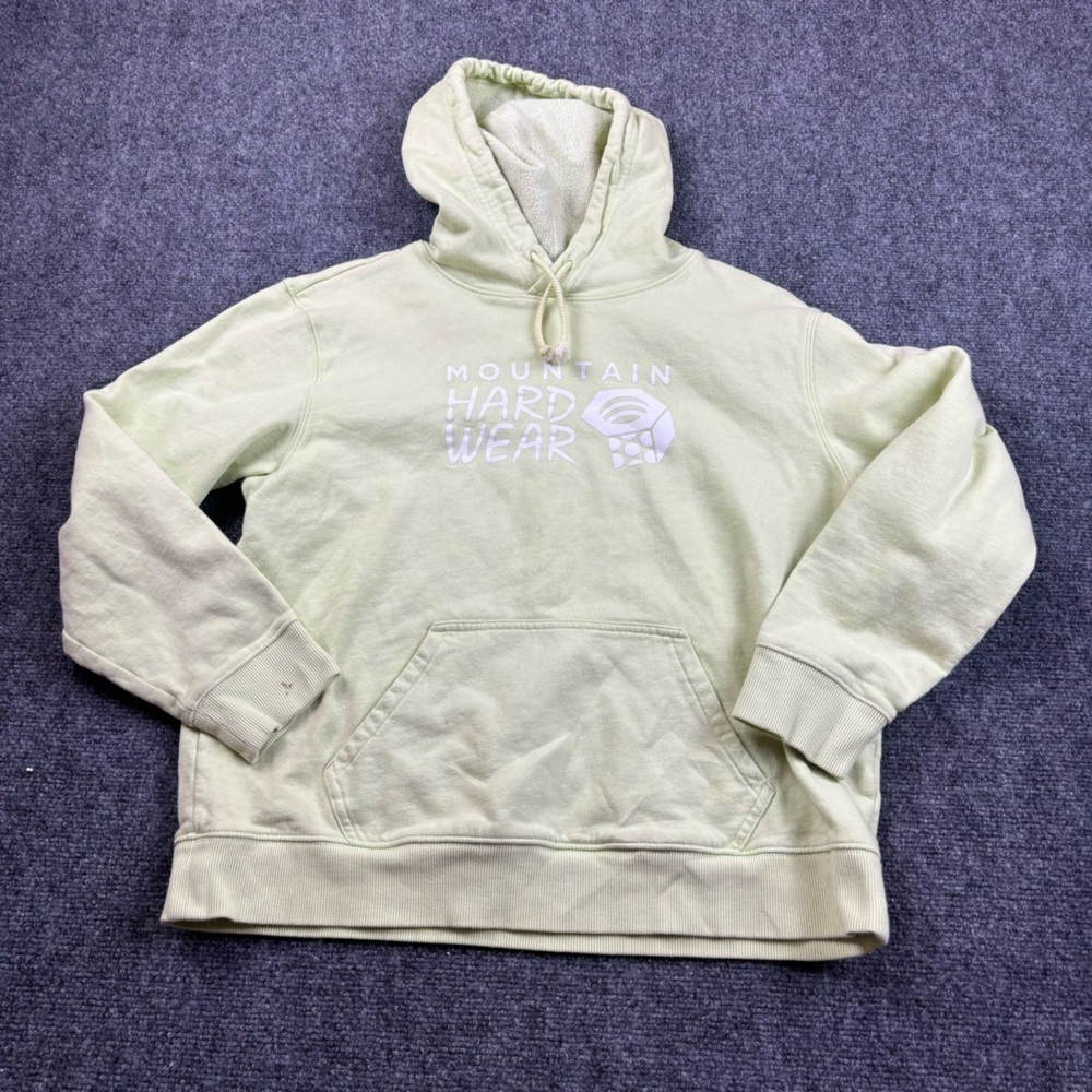 MOUNTAIN HARD WEAR Women’s Green/yellow hooded sweatshirt size: Large